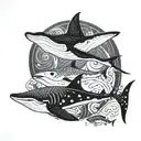 Manta Ray and Whale Shark tattoo design idea
