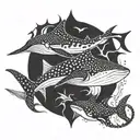 Manta Ray and Whale Shark tattoo design idea