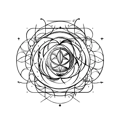 Sacred geometry air, Sacred geometry earth, Sacred geometry fire, zodiac sign libra tattoo design idea