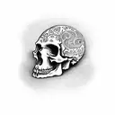 skullhead with negative 99  tattoo design idea