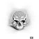 skullhead with negative 99  tattoo design idea