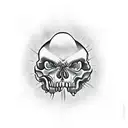 skullhead with negative 99  tattoo design idea