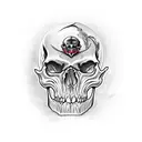 skullhead with negative 99  tattoo design idea