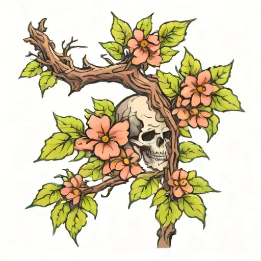poison tree branch tattoo design idea