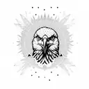 Outdoor scene featuring an eagle in a geometric design tattoo design idea