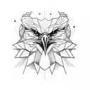 Outdoor scene featuring an eagle in a geometric design tattoo design idea