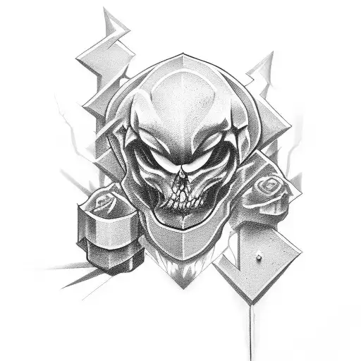 Design a tattoo 3d cross and lightning tattoo design idea