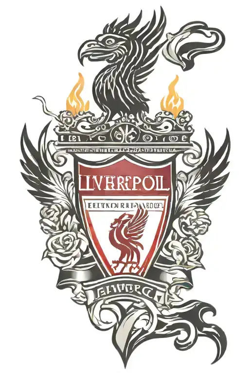 liverpool fc crest with eternal flame and 97 tattoo design idea