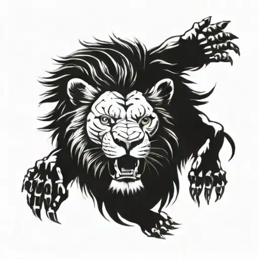 lion hear see speak no evil tattoo design idea