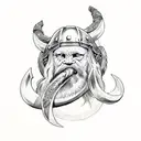 viking image representing loyalty determination and motherhood tattoo design idea