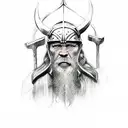 viking image representing loyalty determination and motherhood tattoo design idea