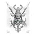 viking image representing loyalty determination and motherhood tattoo design idea