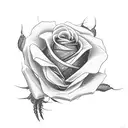 A red rose entwined with a black scorpion tattoo design idea