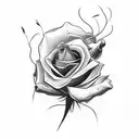A red rose entwined with a black scorpion tattoo design idea