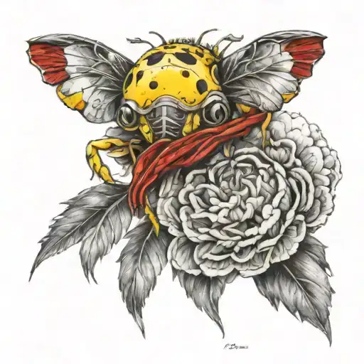 yellow and red line  tattoo design idea