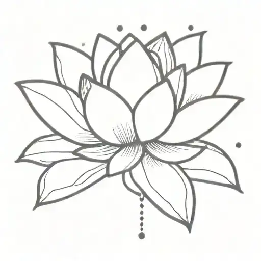 Lotus flower with small detailed dots tattoo design idea