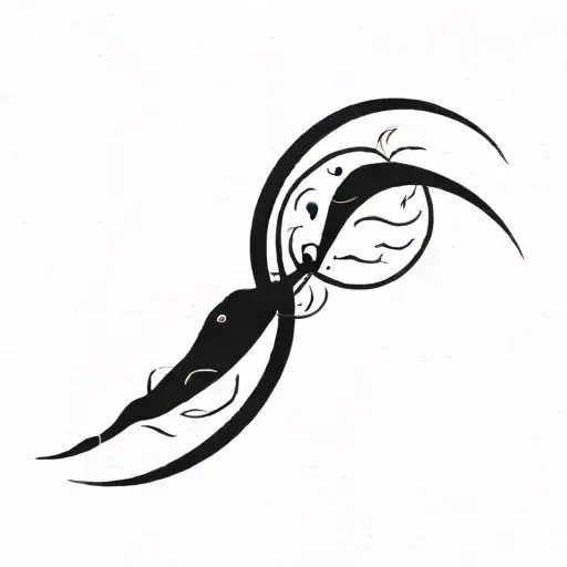 swimming in circles tattoo design idea