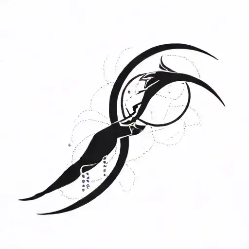 swimming in circles tattoo design idea