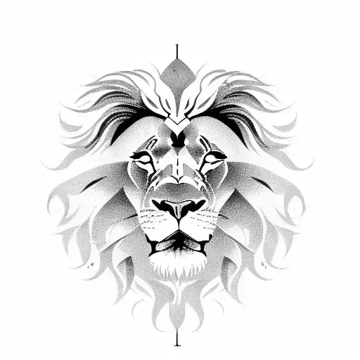 A lion's head with Roman numerals forming the mane tattoo design idea