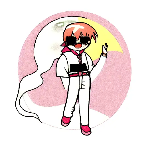 ghost with sunglass tattoo design idea