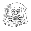 ghost funny with sunglass tattoo design idea