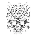ghost funny with sunglass tattoo design idea