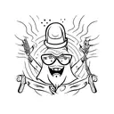 ghost funny with sunglass tattoo design idea