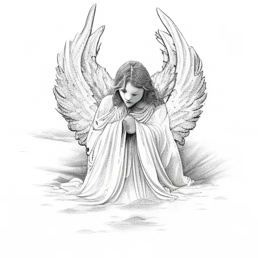 angel protecting a person  tattoo design idea