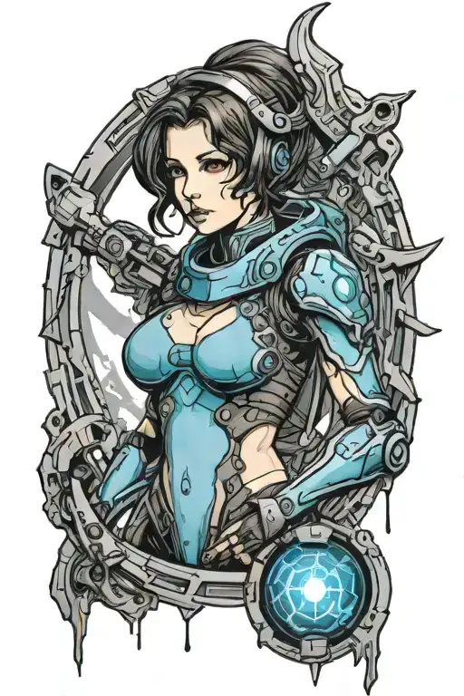 cortana halo game characters tattoo design idea