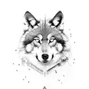 Wolf houling tattoo design idea