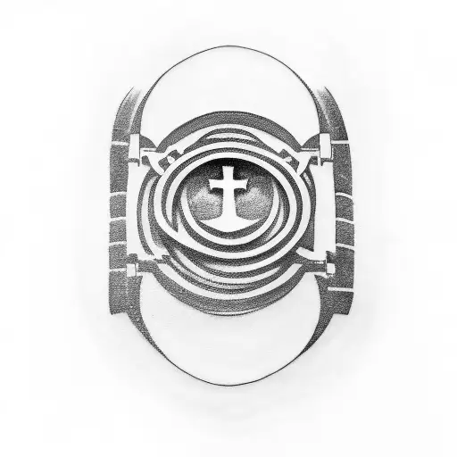 A minimalist tattoo of a car engine with a Bible verse incorporated into the design, symbolizing the client's love for cars and spirituality tattoo design idea