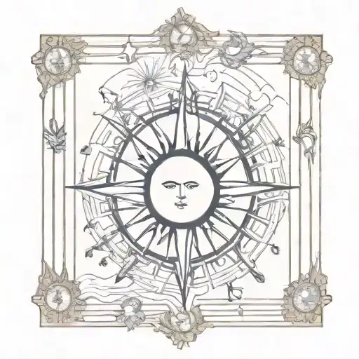 Sun tarot card inspired tattoo design idea