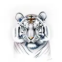 tiger with devil eyes tattoo design idea