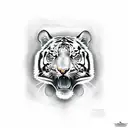 tiger with devil eyes tattoo design idea