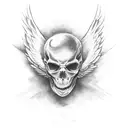 fallen angel eye tattoo design idea