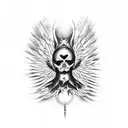 fallen angel eye tattoo design idea