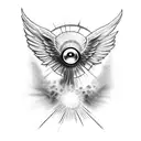 fallen angel eye tattoo design idea