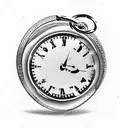 Old style pocket watch, broken, missing numbers tattoo design idea
