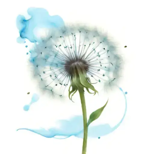 dandelion blowing tattoo design idea