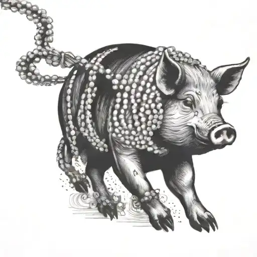throwing beads to pigs Walking Through tattoo design idea