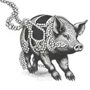 throwing beads to pigs Walking Through tattoo design idea