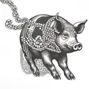 throwing beads to pigs Walking Through tattoo design idea