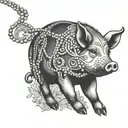 throwing beads to pigs Walking Through tattoo design idea
