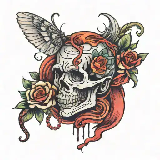 depression thoughts and suicide tattoo design idea