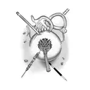 Dr House cane and vicodin tattoo design idea