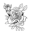  rose with the petals spelling out Judith Ann Nache dusenberry and the leaves of the rose say the dates of 06/15/45  tattoo design idea