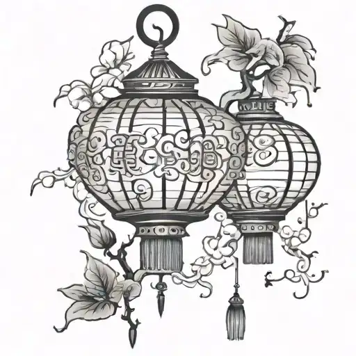 Chinese lantern tattoo design idea