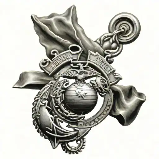 marine corps tattoo design idea