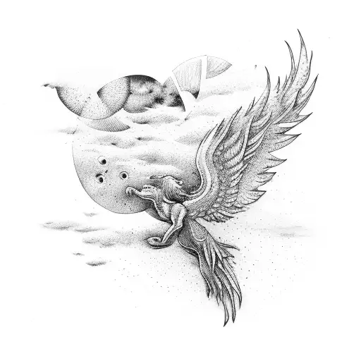 Icarus Falling tattoo design idea