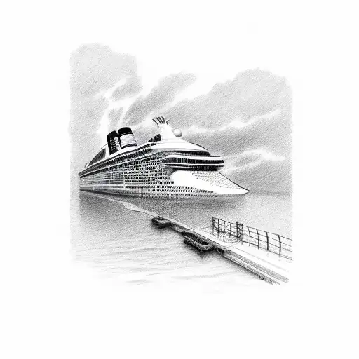 cruise ship  tattoo design idea